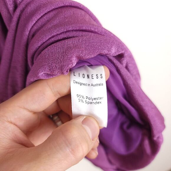 NWT Lioness THE GODDESS MINI DRESS PURPLE Ruched One Shoulder Slinky Womens US 8 - Picture 8 of 9